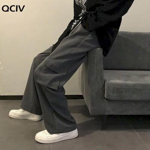 Spring and summer mens trousers Japanese overalls loose straight-leg Hong Kong style all-match mens pants wide-leg pants punk