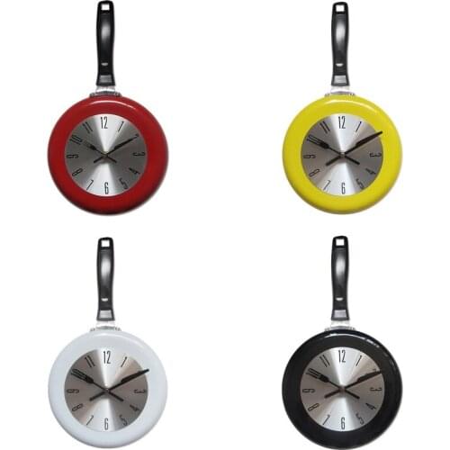Wall Clock Metal Frying Pan Design 8 Inch Clocks Kitchen Decoration Novelty Art Watch Dropshipping