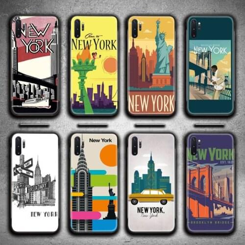 New York City Poster Phone Case For Samsung Galaxy Note20 ultra 7 8 9 10 Plus lite J7 J8 Plus 2018 Prime M21
