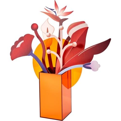 Flower Fragrance Card Paper Art Aromatherapy Flower Card Art Simulation Plant Ornaments