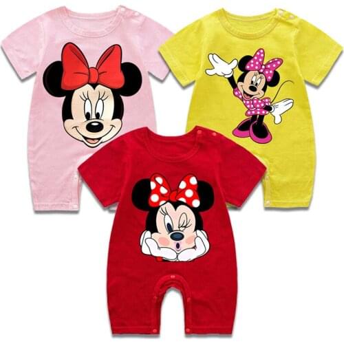 Summer Baby Romper Cartoon Minnie Mouse Short Sleeve Baby Clothing One Piece Summer Boy Girl Clothes Jumpsuits Infant Costumes
