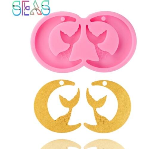 DIY Resin Mold Moon Dolphin Earring Epoxy Craft Silicone Molds Polymer Clay Mould DIY Necklace Cake Decorating Tools
