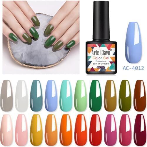 Arte Clavo Gel Nail Polish Set UV LED Poly Painting Gel Nail Art Design Base Top Coat Shinning Glitter Nail Gel Varnishes 8ml