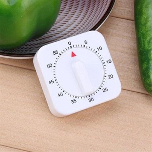 Square 60 Minute Mechanical Kitchen Cooking Timer Countdown Alarm Food Preparation Baking Mechanical Time