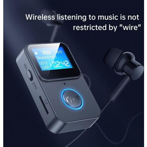 Mini Bluetooth Audio Receiver Bluetooth 5.0 EDR Adapter Jack Aux Wireless Adapter With LCD Display Support TF Card For Car Phone