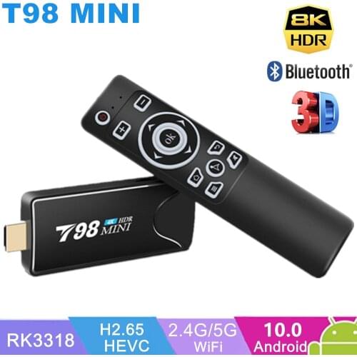 Mini TV Stick Android 10 TV box 4K H.265 Media Player 3D Video 2.4G 5G Wifi Bluetooth Smart TVBox Set top box TV receiver
