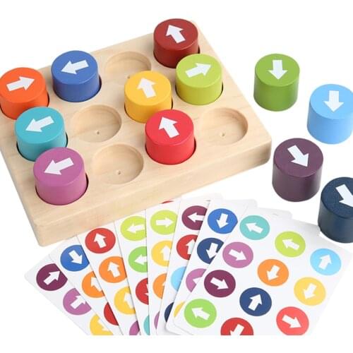 For Boys Girls Montessori Educational Toy Arrow Match Game Puzzles Develop Child’s Cognition Of The Color Direction Recognition
