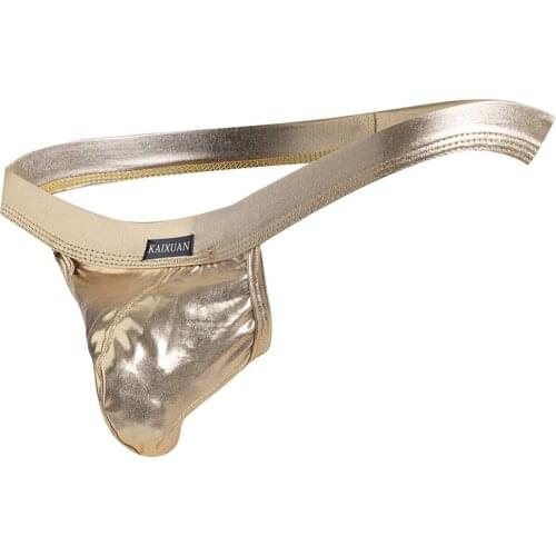 Mens Thong Sexy Imitation Leather Underwear Briefs Bikini G-string Thong Tanga Underwear Thongs Man Backless Thongs