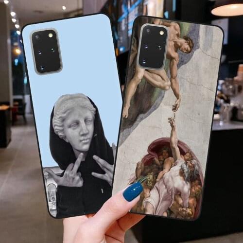 Soft Phone Case Cover For Samsung S8 S9 S10 S20 Plus Ultra S10E Note 10 Lite Pro Luxury Statue Abstract Art David Medusa Cases