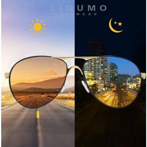 LIOUMO High Quality Sunglasses For Men Photochromic Glasses Women Poalrized Anti-Glare Lens Pilot Eyewear gafas de sol hombre