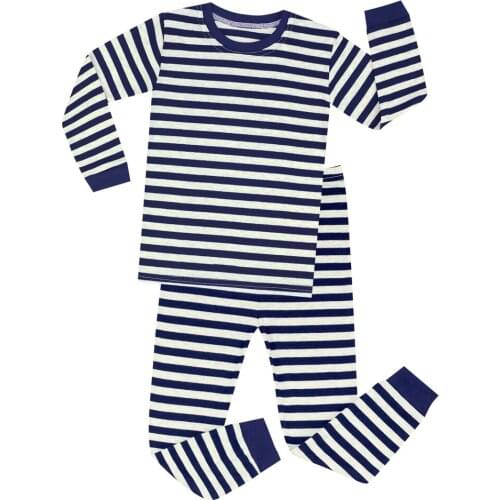 Brand New Spring Autumn Baby Striped Pajamas Sets Kids Cotton Sleepwear Baby Nightwear Pijamas Kids Unicorin Pijamas for 1-8 Yrs