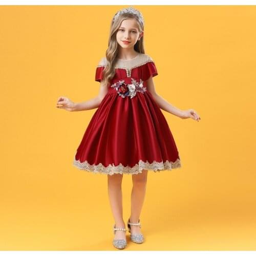 Summer Girl Dresses Applique Wedding Dress For Bridesmaid Girls KIds Princess Birthday Wedding Party Costume Clothes 3 8 10 Y
