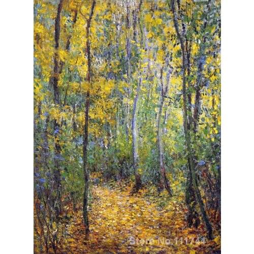 Art gift Wood Lane Claude Monet Oil paintings Handmade High Quality