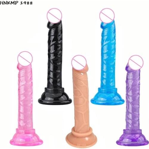 Realistic Dildo Anal Masturbator Sex Toys For Couples Crystal Jelly Dildo Suction Cup Penis Thrusting Dildo Phalos For Women Hot