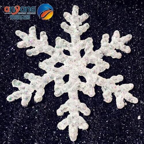 Christmas ornaments wedding window arrangement ice and snow romance effect 17CM acrylic snowflake colorful effect