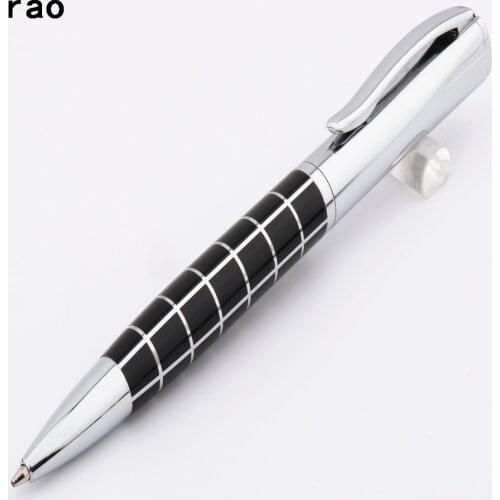 High quality Heavy 819 Silver squares Line Black Business office Medium nib Ballpoint Pen New