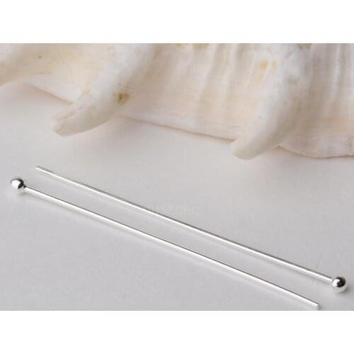 Headpin,solid 925 sterling silver headpin needle with ball,dangle earrings,pendant silver jewelry findings ,1 piece