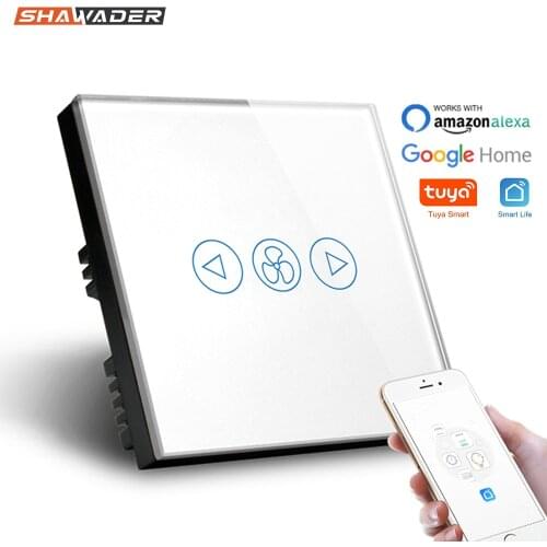 Smart Wlan Wireless Wifi Fan Switch Wall Glass Panel Touch Light Switch Remote Timer Control Work with Alexa Google Home IFTTT