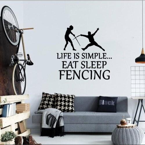 Swordsman Fencer Wall Stickers for Wall decal Fencing Hall FCH murals Accessories for Living Room Vinyl wallpaper DW3416