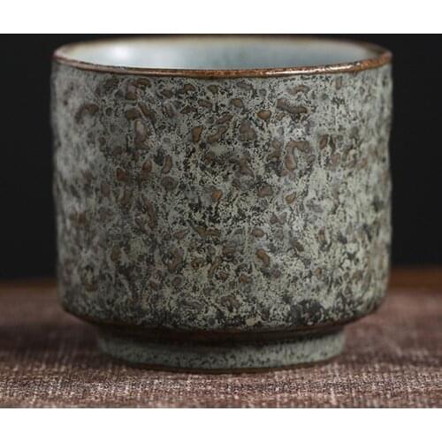 Vintage tea cup coarse potter japanese teacup rero kiln tea cup pure handmade single master cup small tea bowl for Puer