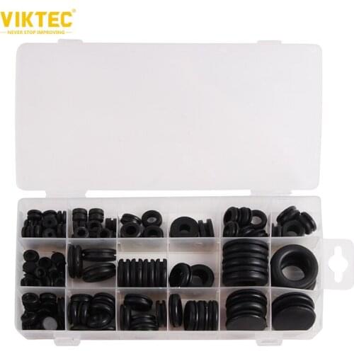Viktec 125pcs Rubber Grommet Assortment