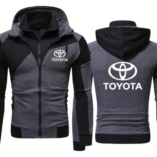 High Quality Pure cotton Fashion New Mens jackets Toyota Car Logo Spring Autumn Stitching Casual Fake Two Mens zip Sweatshirt