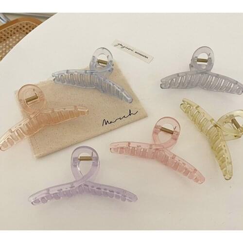 Fashion Girl Transparent Hair Claws Candy Color Barrettes Solid Elegant Clear Acrylic Hairpins Barrette Hair Accessories Gifts