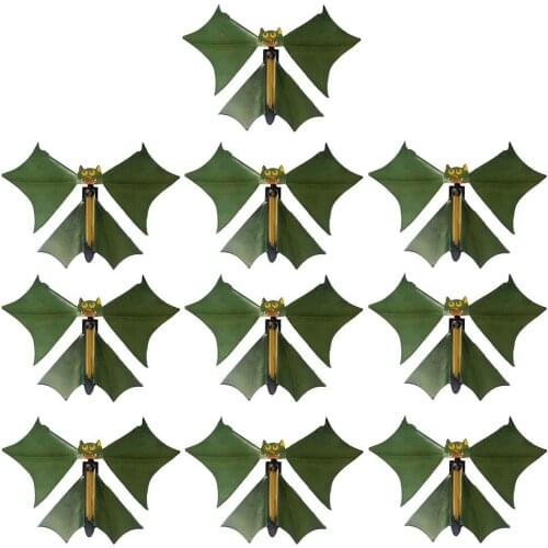 10pcs Adults Kids Novelty Toy Magic Flying Bat Horror Hand Transformation Fly Butterfly Funny Surprise Prank Joke Magic Props
