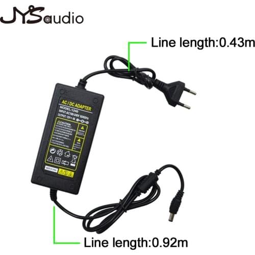 12V 4A Volt US UK EU Plug Power Supply Cord AC 100 240 Voltage Adapter Charger for Bluetooth Speaker Switching Cable 0.92m Black