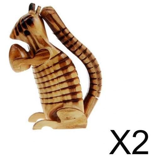 2xWooden Swing Squirrel Shapes Woodcraft Kids Toy Home Decor Gift