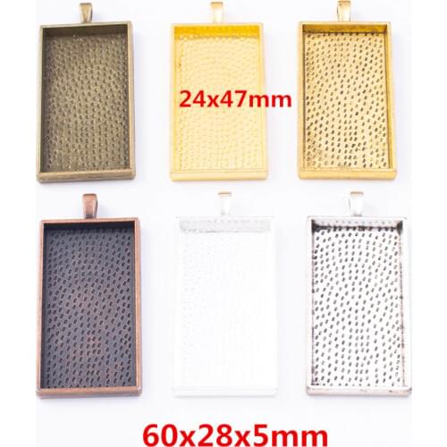 4 pieces of retro metal zinc alloy Rectangular photo frame pendant for DIY handmade jewelry necklace making 7833