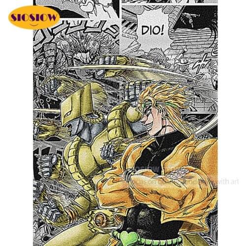 5D Diamond Beads Embroidery Kits Dio Jojo S Bizarre Adventure 3d Diamond Painting Japanese Cross Stitch House Decor Bedroom Gift