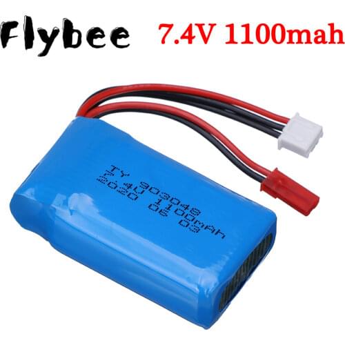 7.4V 1100mah Battery JST plug For Wltoys A949 A959 A969 A979 k929 V353 7.4 v lipo Battery For RC Cars toys parts 1/10pcs