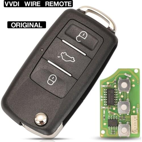 Kutery 3 Buttons PN:XKB510EN Xhorse VVDI Wired Universal Super Flip Folding Remote Car Key For VW B5 Type English Version