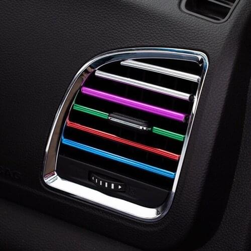 DIY 10 Pieces Car-styling Chrome Styling Moulding Car Air Vent Trim Strip Air Conditioner Outlet Grille Decoration U Shape