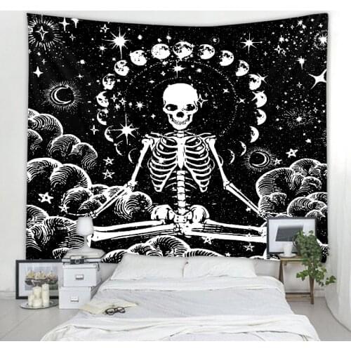Chakra Starry Sky Tarot Card Divination Wall Tapestry Art Curtain Hanging in Bedroom Living Room Decoration Mysterious Bohemian