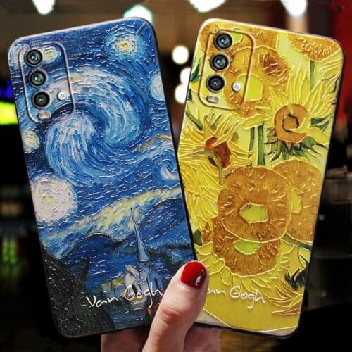 3D Art Phone Case For Xiomi Xiaomi Redmi 9T Case For Redmi 9 T Cases Cover Soft Silicone Lens Protective Cute Starry Nnight Case
