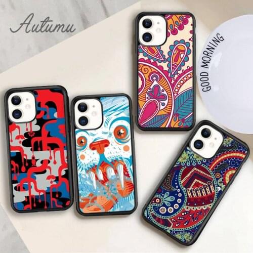 Modern Abstract Pattern Phone Case for iPhone 11 12 Pro Max mini X XR XS SE 2020 5 6S 7 8 Plus Samsung Galaxy S9 S10 Cover shell