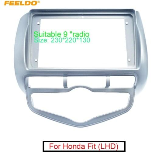 FEELDO Car 2Din 9" DVD Stereo Audio Fascia Frame Adapter For Honda Fit (LHD) Panel Bezel Frame Installation Trim Kit #FD6331