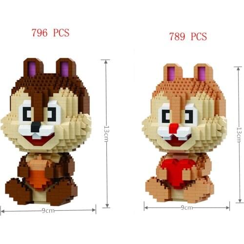 Hot classic creators figure Chipmunk brother Chip Dale cartoon model mini micro diamond block squirrel brick toys Christmas gift