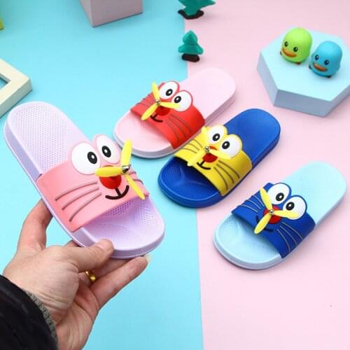 Creative Windmill Childrens Slippers Cute Cartoon Baby Childrens Slippers Slip-proof Soft Slippers for Childre Women Shoes
