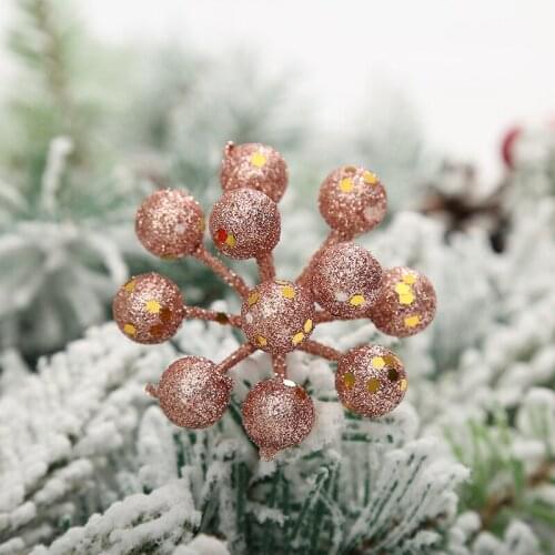 Mini Colorful Glitter Powder Berries For Christmas Birthday Party Wedding Room Decorate Home Xmas Tree Hanging Accessories