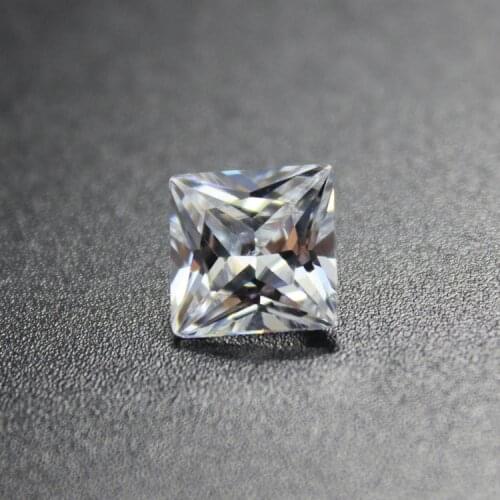 Princess cut square shape SQ cubic zirconia CZ stone beads for DIY jewelry making faceted loose stones Shiny