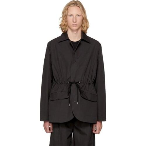 2018 Custom Original design beam waist suit male trend loose side collar large size runway clothing S-6XL