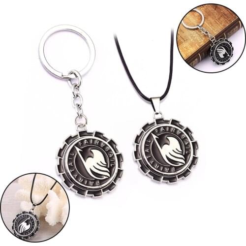 Fairy Tail Rotatable Keychain Pendant Metal Chaveiro Anime Key Ring Chain Holder For Car Bags Charm Jewelry Accessories