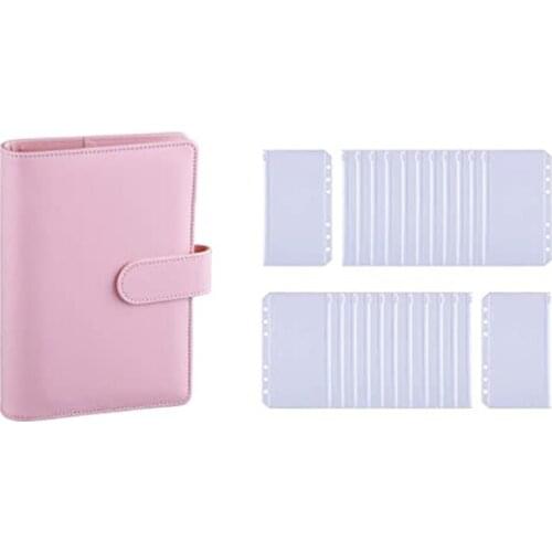 PPYY-A6 PU Leather Notebook Binder (Mint Blue) Bundle 24 Pieces A6 Pockets