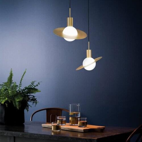 Post-Modern simple Led Pendant Lights Europe glass ball creative restaurant bedroom bedside bar Pendant Lamps