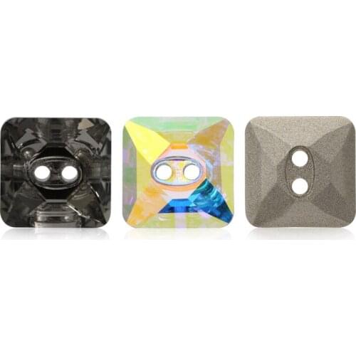 14mm Sewing buttons decorative square glass crystal buttons diy Handicraft decorative for handmade Wedding dress buttons crafts