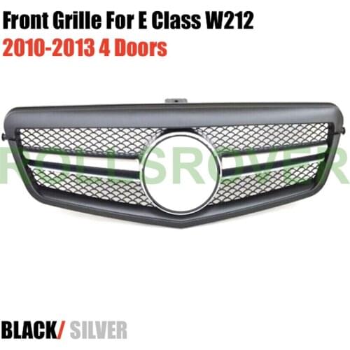 ROLLSROVER Front Bumper Grille Grill For E Class W212 4 Doors 2010-2013 Black Silver