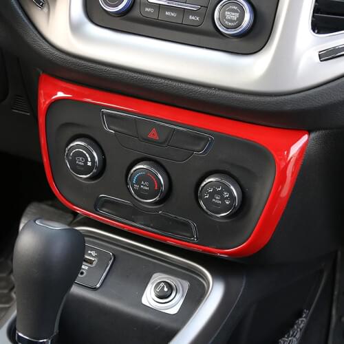 SHINEKA Car Interior Accessories Air Conditioner Control Decoration Panel Frame Trim For Jeep Compass 2017